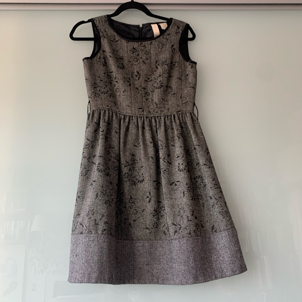 Dress with black floral pattern